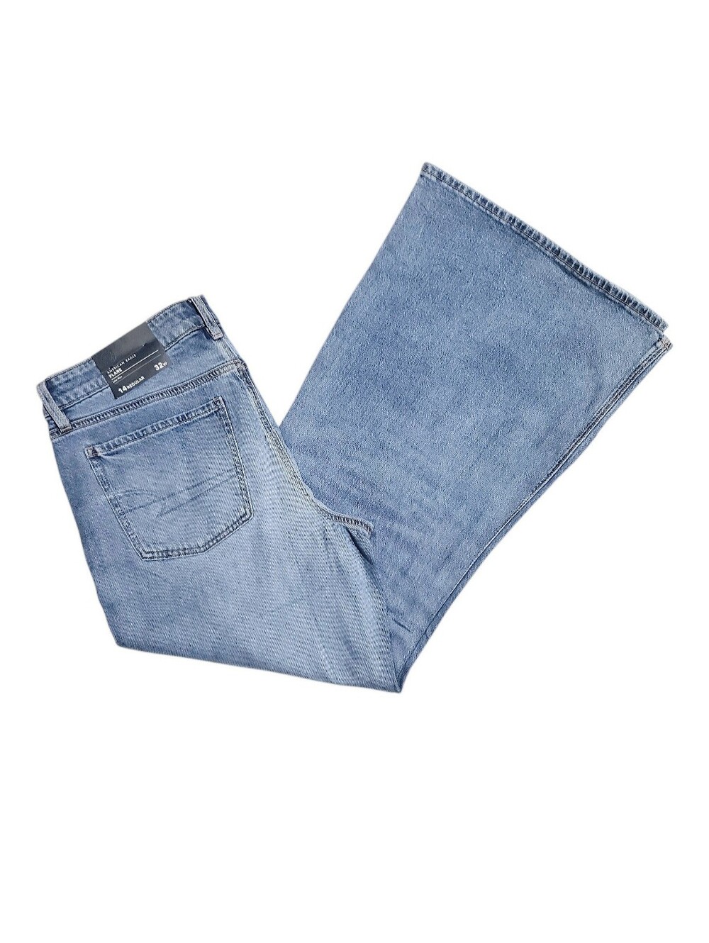 American Eagle Womens Flare Low Rise Stretch Jeans 14-Regular Medium Wash NWT